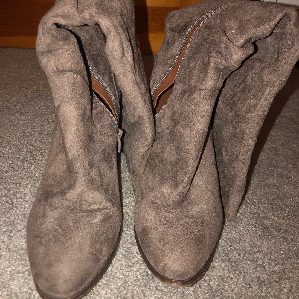 Knee high grey boots